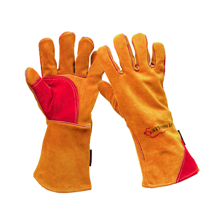 SAFE HANDLER Prime Welding 14" Gloves, Brown/Red, PR SH-HDS-14-758-WGA